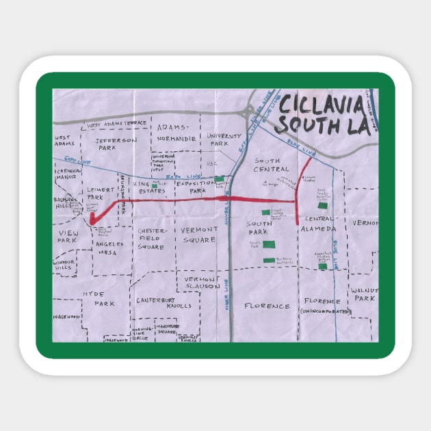 CicLAvia South LA Sticker by PendersleighAndSonsCartography